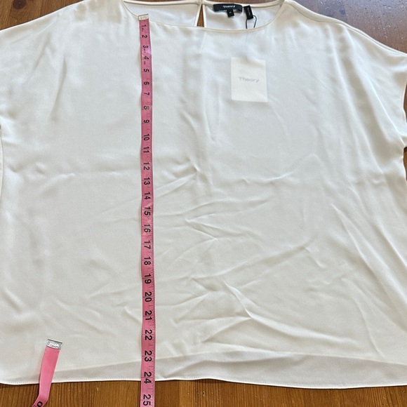 Theory Cream Women's Blouse IVORY  CAP SLEEVE SHELL XL - Picture 8 of 10